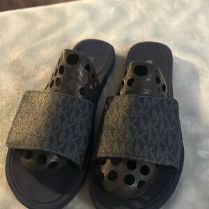 MK lightly used sandal size 9 dark blue sandals